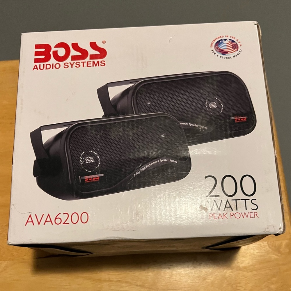 AVA6200 3 Way Box Speaker Systems Car Audio Speakers 200 Watts by Boss